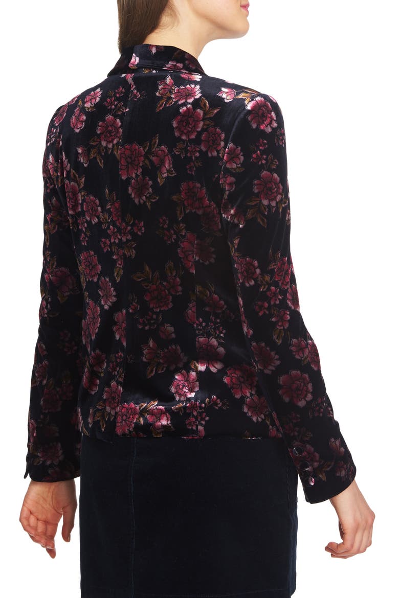 Gallant Garden Stretch Velvet Blazer, Alternate, color, BLUE NIGHT