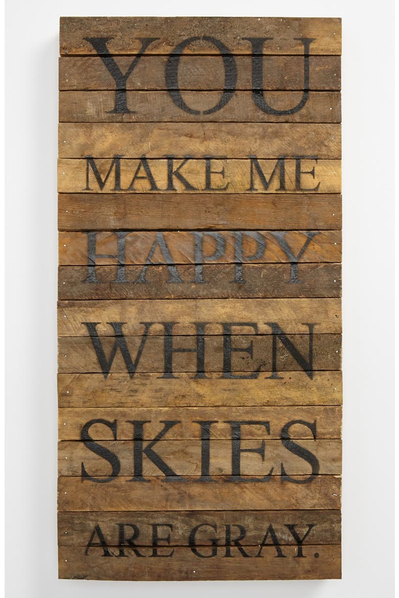 'You Make Me Happy' Wood Wall Plaque, Main, color, BROWN