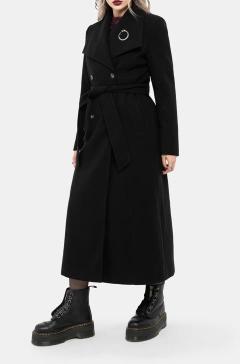 Abyss Tie Waist Double Breasted Coat