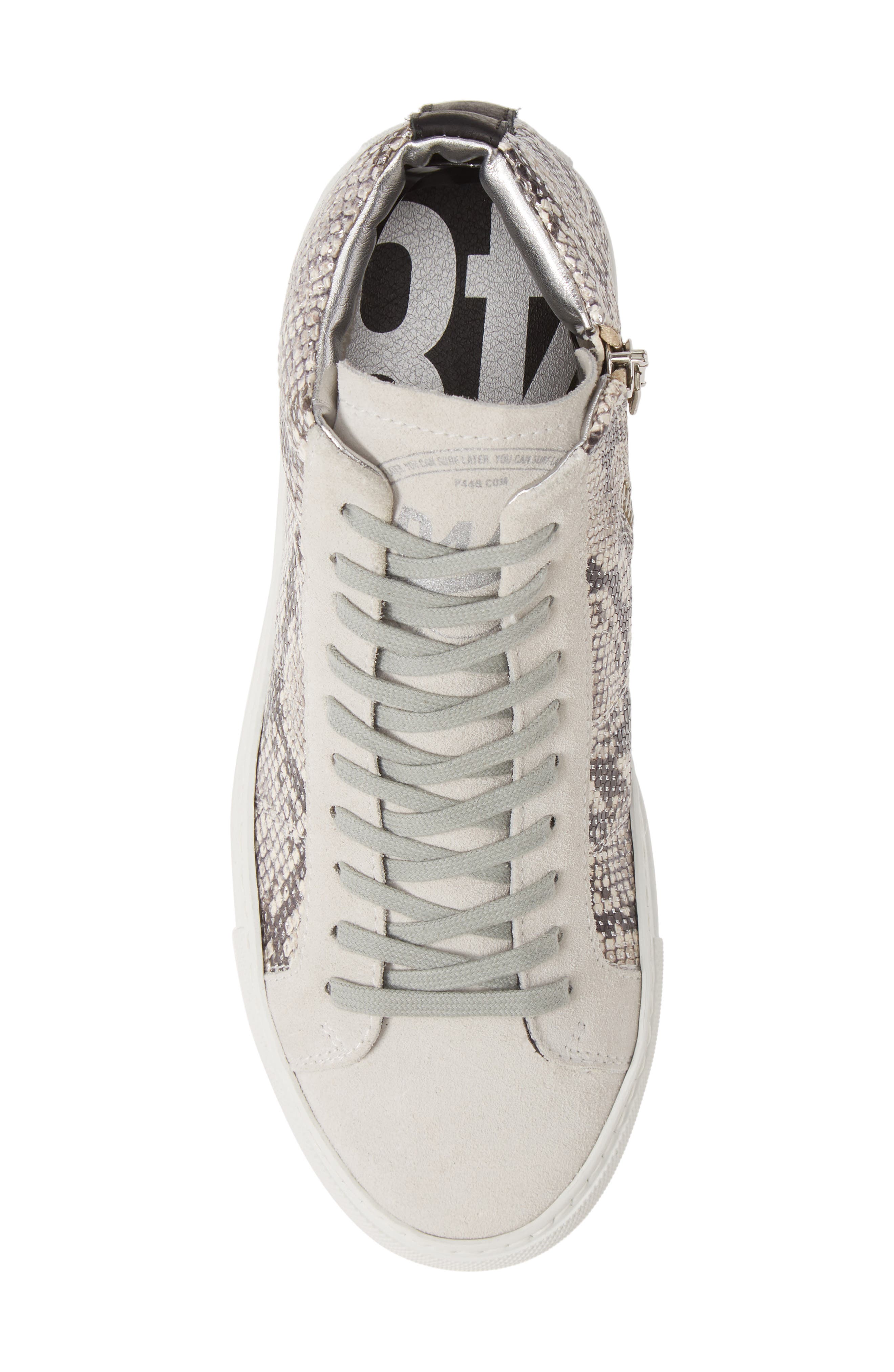 P448 Star Snakeskin Embossed Leather High Top Sneaker, Alternate, color, 