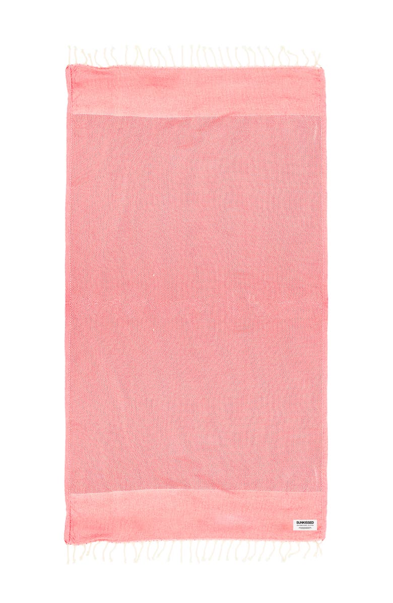 Sunkissed Sand Free Beach Towel - Traditional, Alternate, color, Montenegro Red