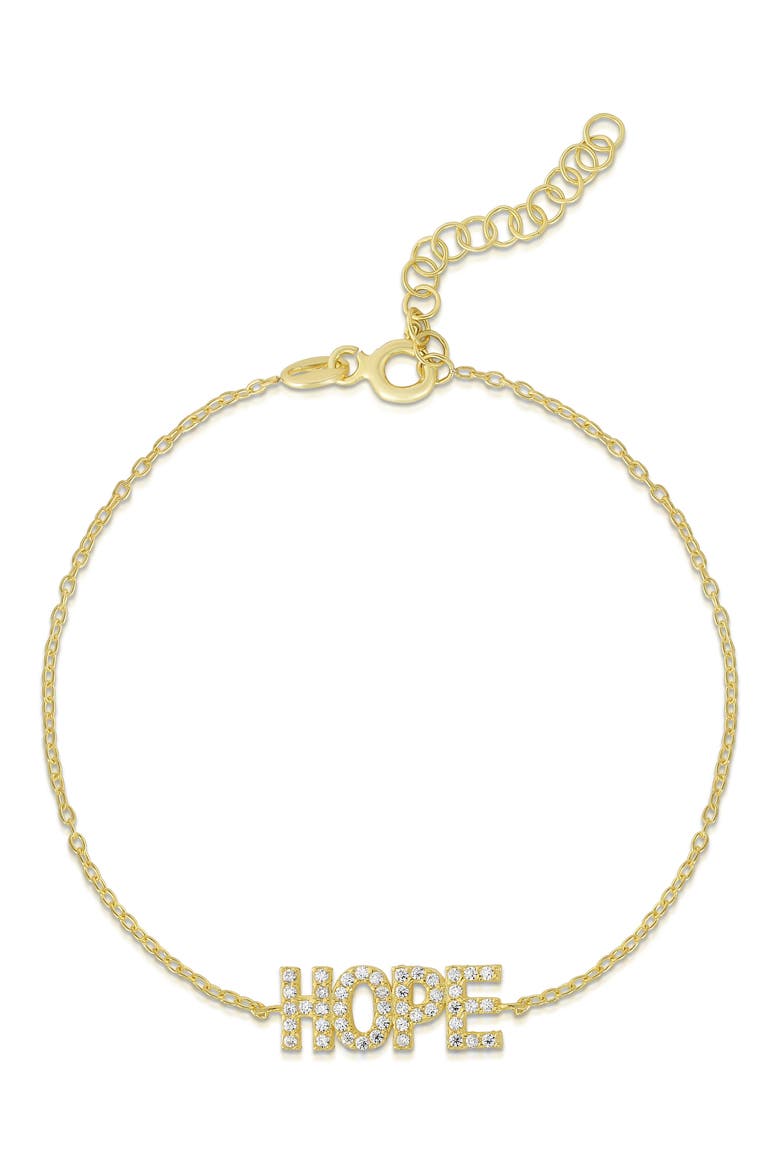 CZ 'Hope' Chain Bracelet, Main, color, GOLD