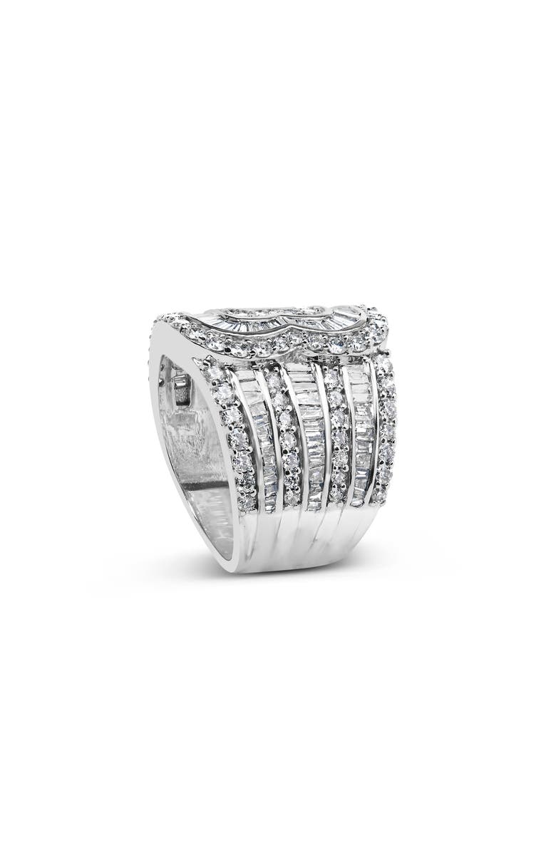 Haus of Brilliance 10K White Gold 2 1/2 Cttw Diamond Multi-Row Bypass Ring, Alternate, color, White