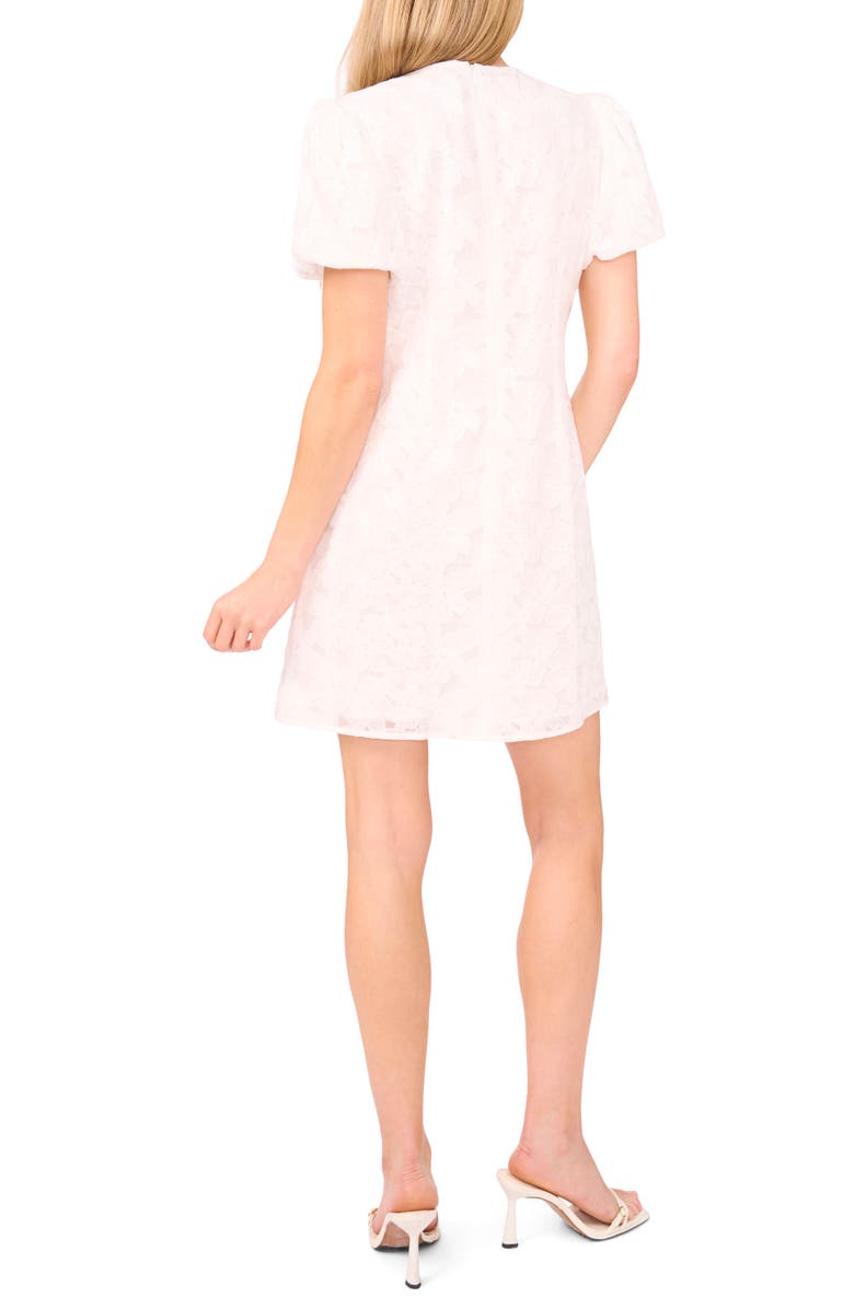 CeCe Embroidered Floral Bubble Short Sleeve Dress, Alternate, color, New Ivory