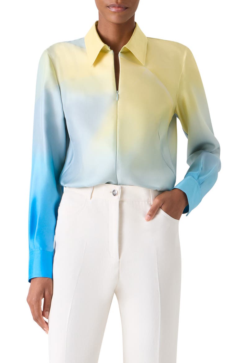 Sunbeam Silk Twill Top, Main, color, BLUE MULTI