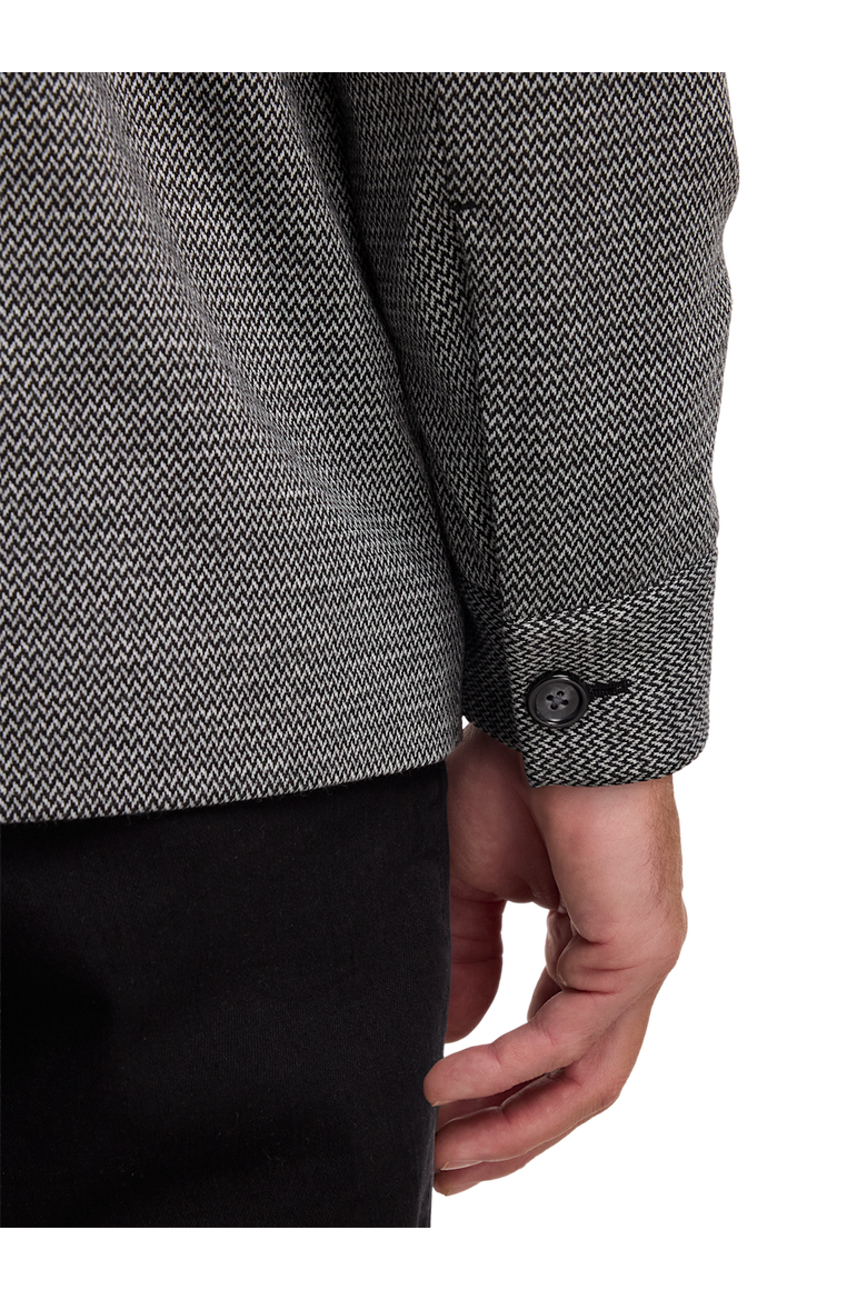 Herringbone Shirt Jacket, Alternate, color, Black