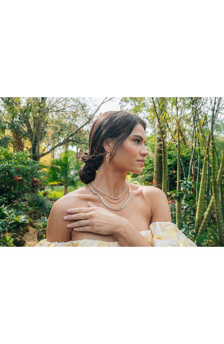 Sterling Forever Marisol 14K Gold Plated Cubic Zirconia Tennis Necklace, Alternate, color, 