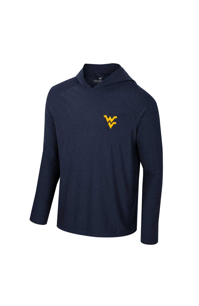 COLOSSEUM Men's Colosseum Navy West Virginia Mountaineers Cloud Jersey Raglan Long Sleeve Hoodie T-Shirt, Alternate, color,