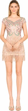 LARA New York Beaded Faux-Wrap V-Neck Bridal Gown