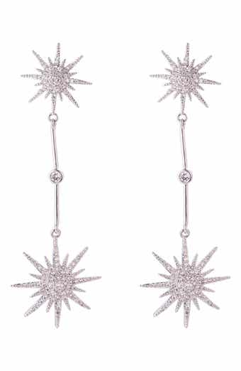 Sandra Pavé Cubic Zirconia Star Constellation Drop Earrings