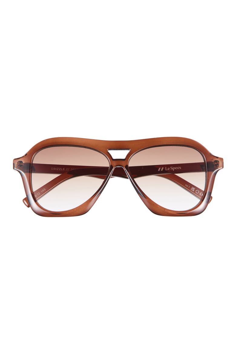 Gender Inclusive Drizzle 56mm Gradient Aviator Sunglasses, Main, color, COCOA / BROWN GRAD