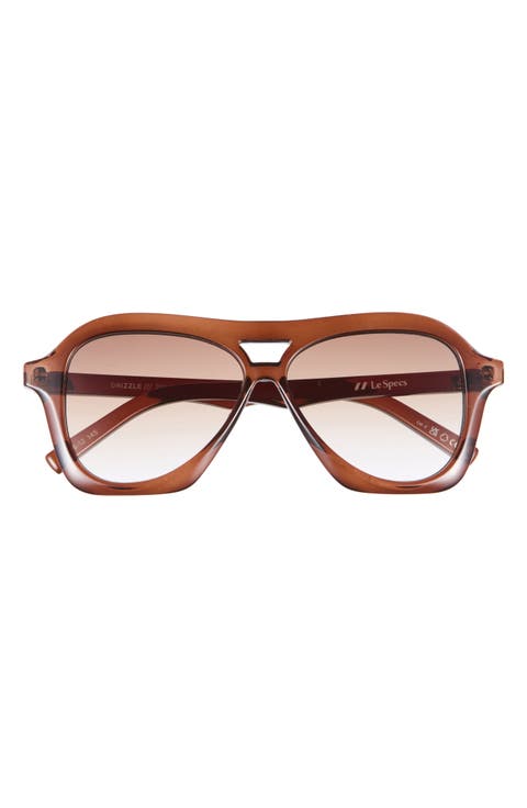 Gender Inclusive Drizzle 56mm Gradient Aviator Sunglasses
