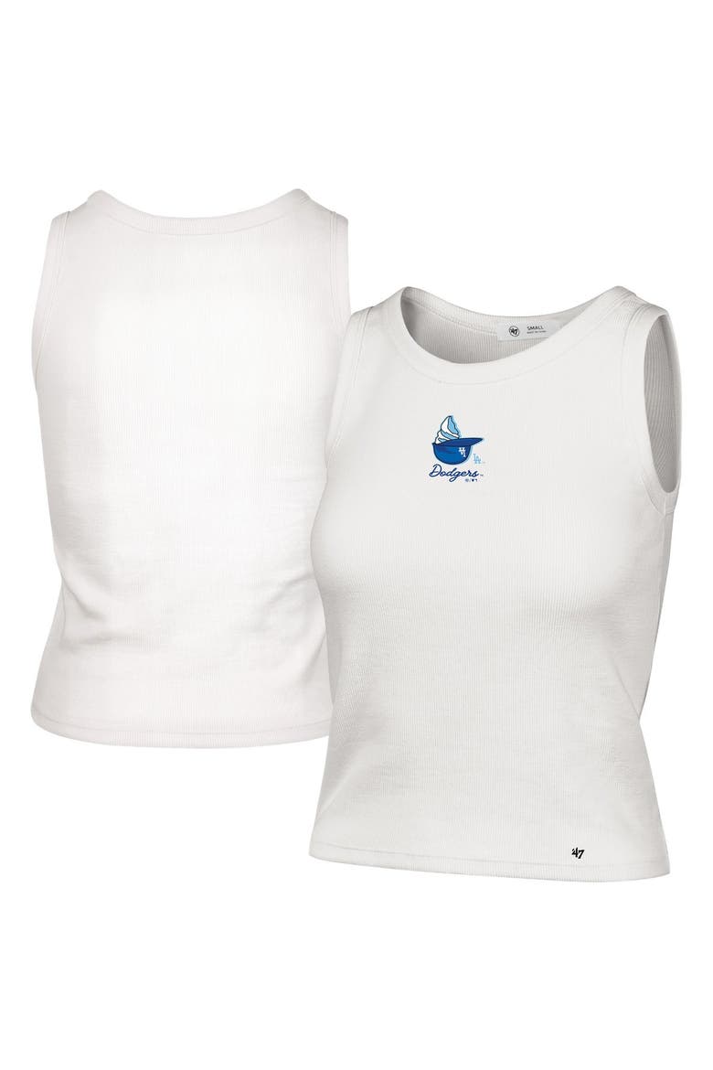 Women's '47 Cream Los Angeles Dodgers Single Swirl Ribbed Baby Tank Top, Main, color, Cream