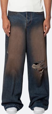 mnml Baggy Rave Ripped Wide Leg Jeans