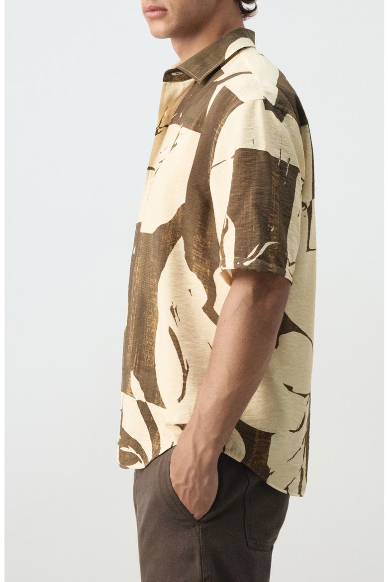 Regular Fit Short Sleeve Button-Up Shirt, Alternate, color, VANILLA