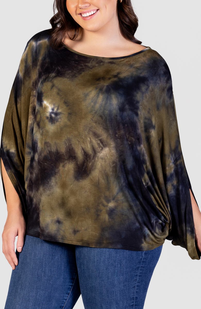 24seven Comfort Apparel Print Relaxed Top, Alternate, color,