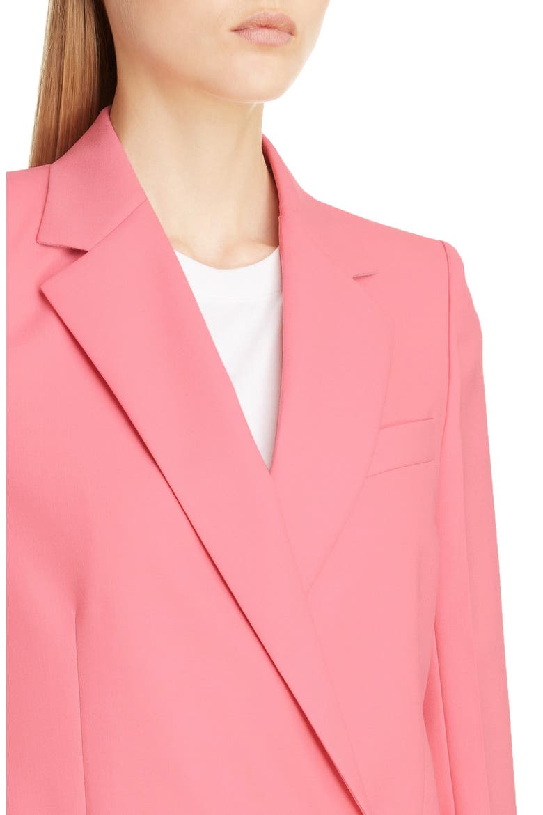 Double Breasted Lightweight Wool Jacket, Alternate, color, FLAMINGO