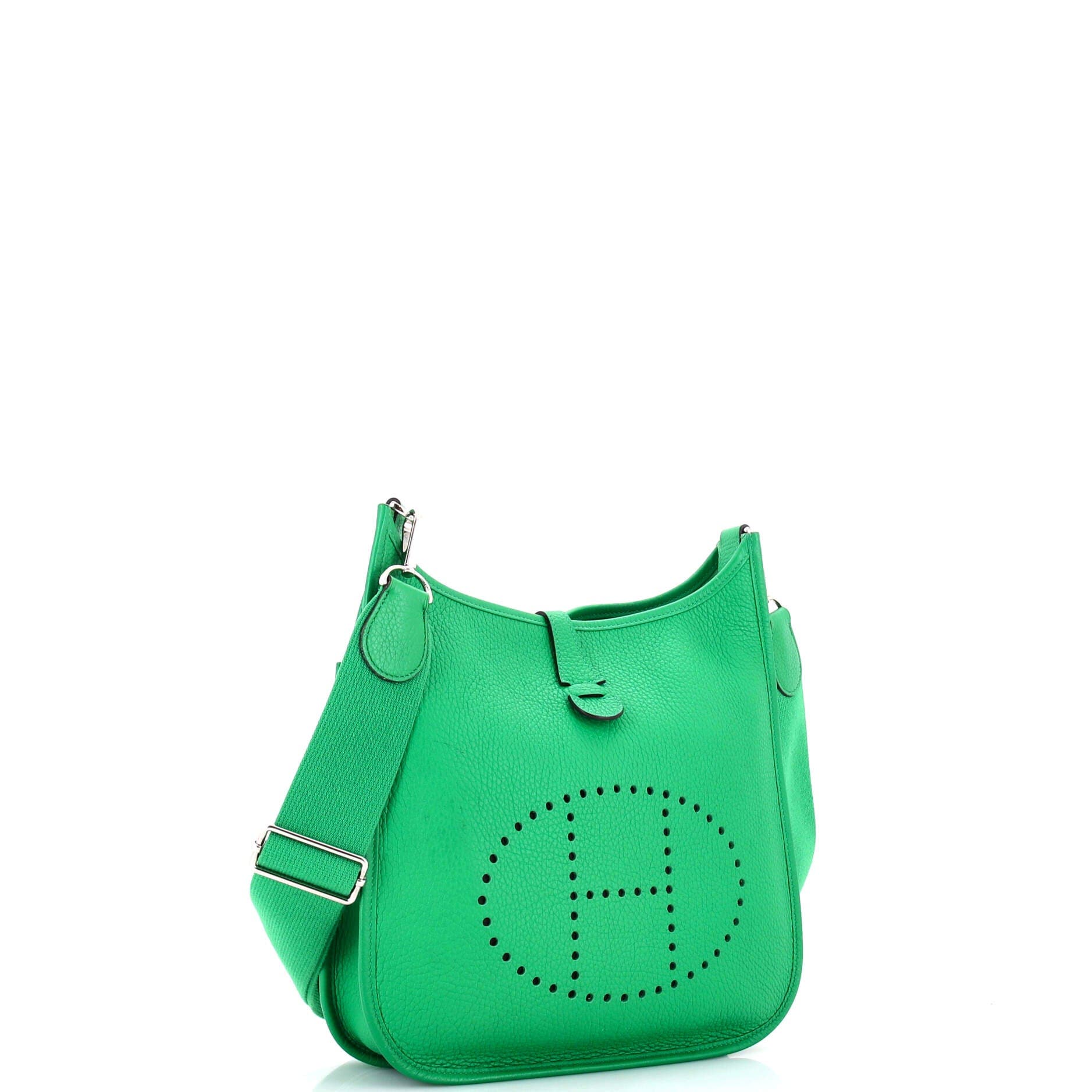 Pre-Owned Hermes Evelyne Bag Gen III Clemence PM, Alternate, color, Green