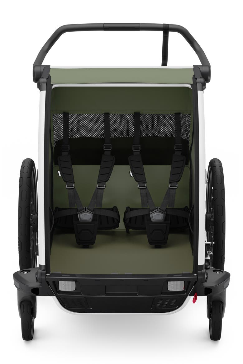 Chariot Lite Double Multisport Trailer with Jog Kit, Alternate, color, VINTAGE GREEN