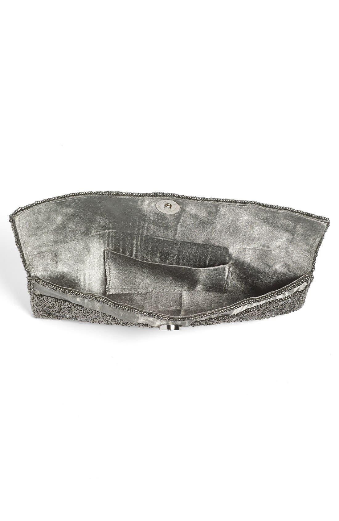 'Swirl' Beaded Clutch, Alternate, color, SILVER