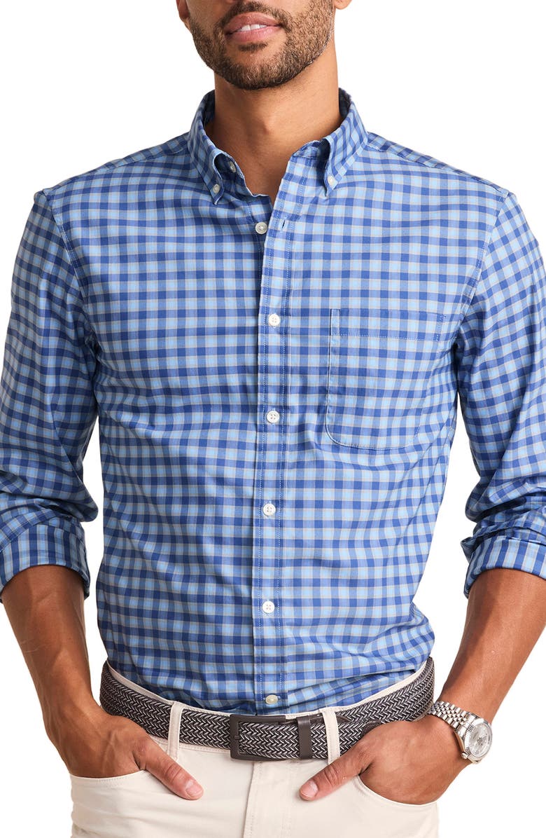 vineyard vines On-The-Go brrrº Plaid Button-Down Shirt, Main, color, 