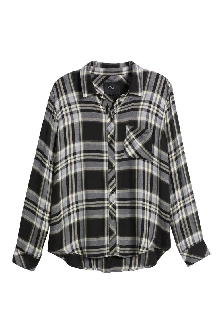 Hunter Plaid Button-Up Shirt, Alternate, color, IVORY CLOUD