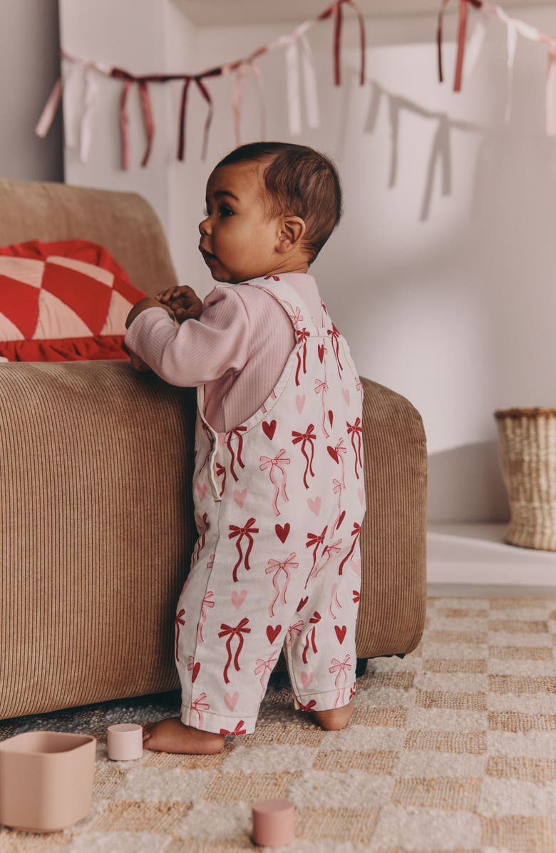 NEXT Kids' Bow Overalls & Bodysuit Set, Alternate, color, White