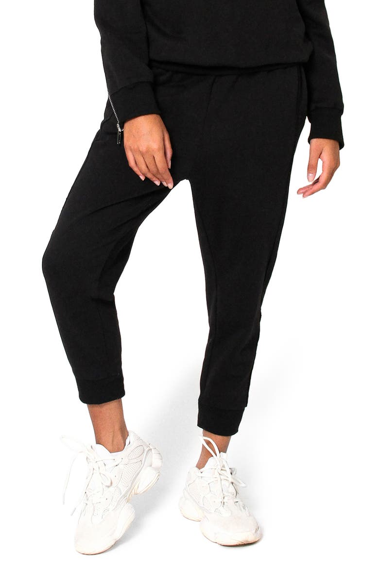 Issey Zipper Detail Joggers, Main, color, BLACK