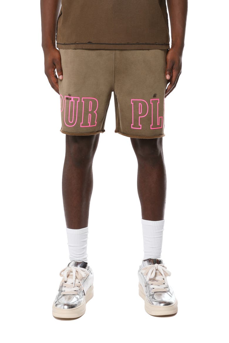 Midweight Fleece Sweat Shorts, Main, color, BLACK/BROWN