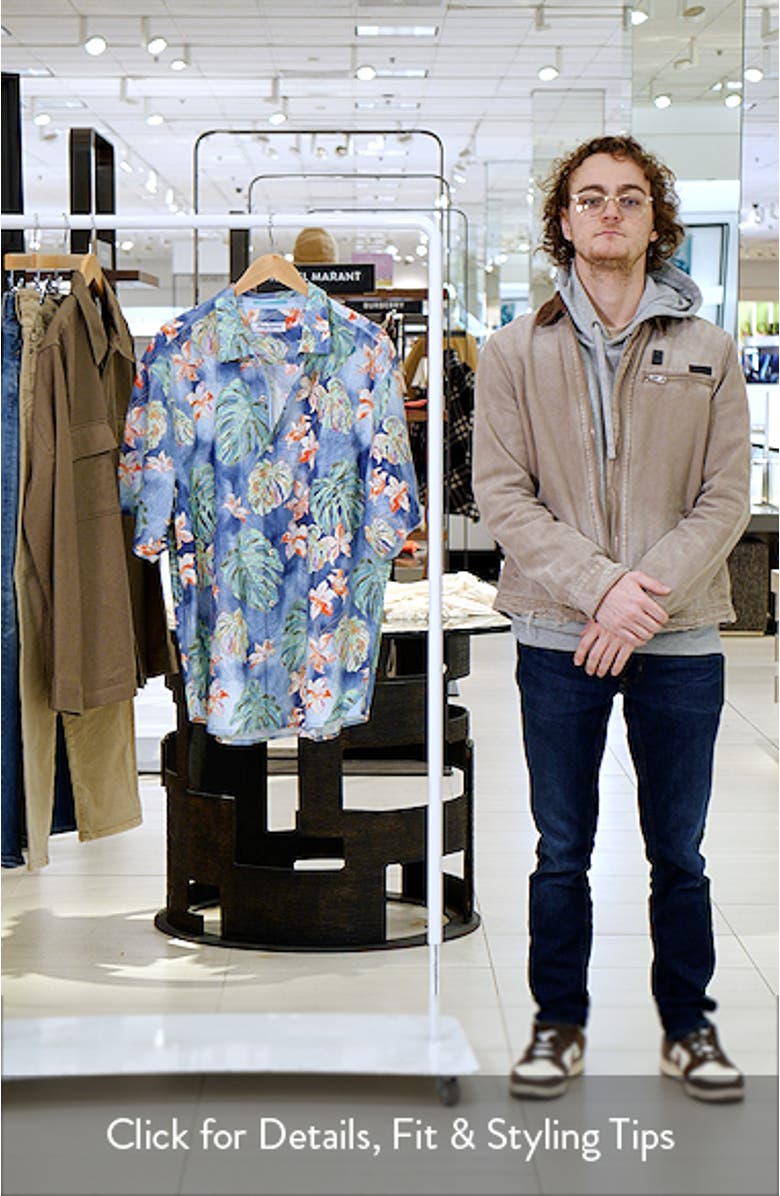 Nova Wave Mira Jungle Floral Short Sleeve Seersucker Button-Up Shirt, sales video thumbnail