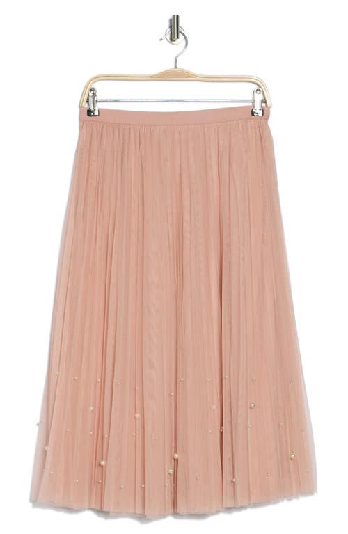 Dr2 By Daniel Rainn Imitation Pearl Tulle Skirt In Pink