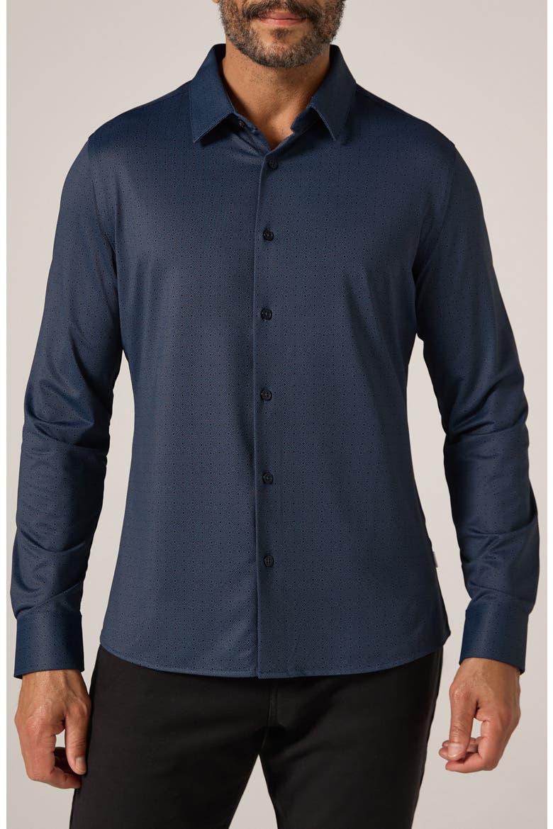 Granger Wrinkle Resistant Performance Button-Up Shirt, Main, color, MIDNIGHT