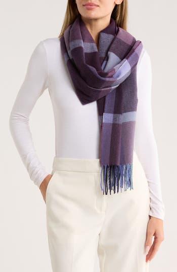 Ted Baker London Plaid Scarf In Purple