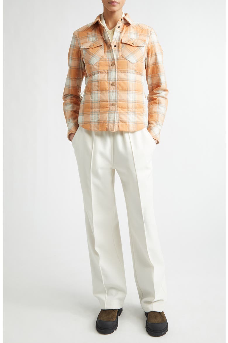 Nangy Quilted Shirt Jacket, Alternate, color, ORANGE CHECK