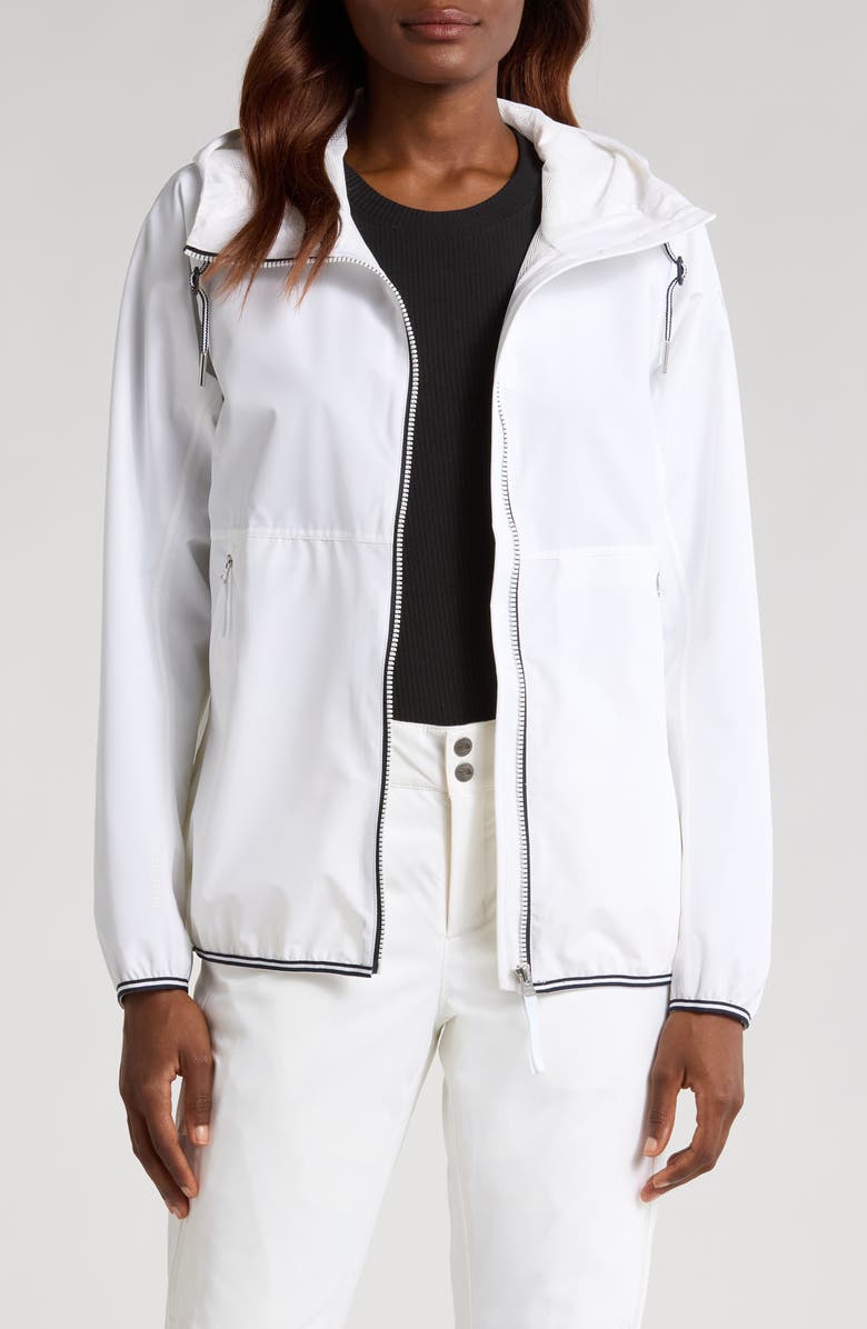 Helly Hansen Koster Waterproof Hooded Rain Jacket, Main, color, 001 White