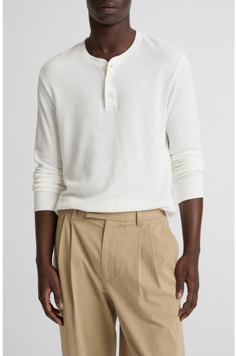 Jacquard Long Sleeve Henley, Main, color, OFF WHITE