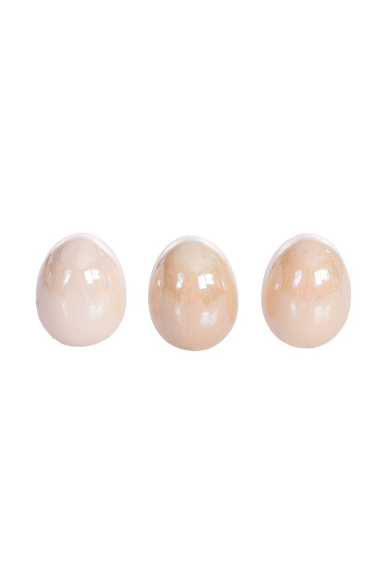Easter Eggs Set of 3 Small Decorative Figurines 2.5", Main, color, Brown