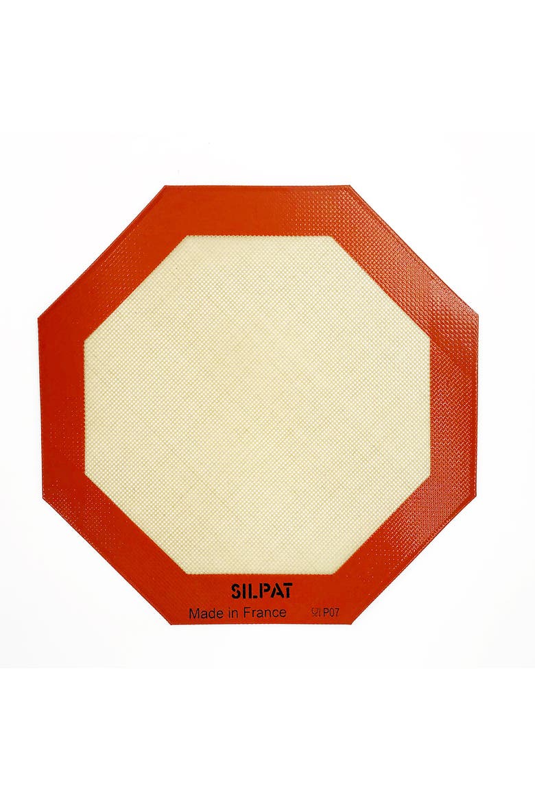 Non-Stick Silicone Microwave Baking Mat, 10.25-Inch, Octagon, Main, color, Orange