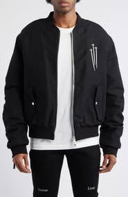 RtA Kayden Zip Detail Cotton Bomber Jacket