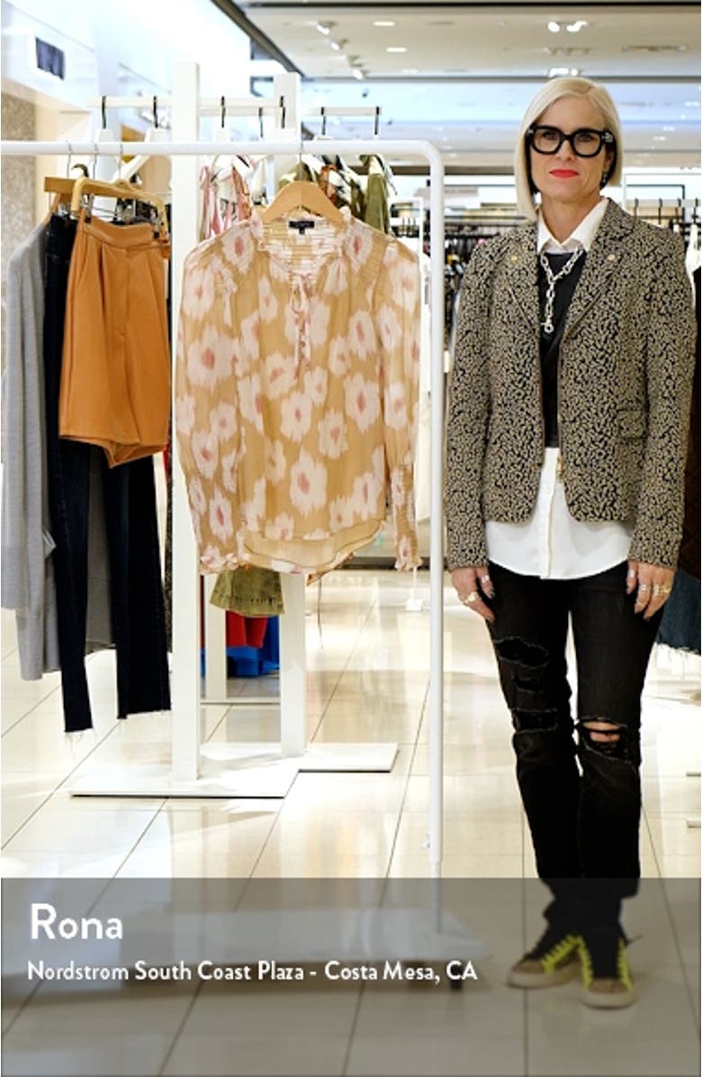 Smocked Tie Neck Blouse, sales video thumbnail