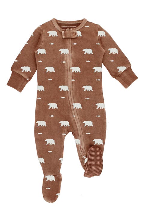 Print Fitted One-Piece Organic Cotton Footie Pajamas (Baby)