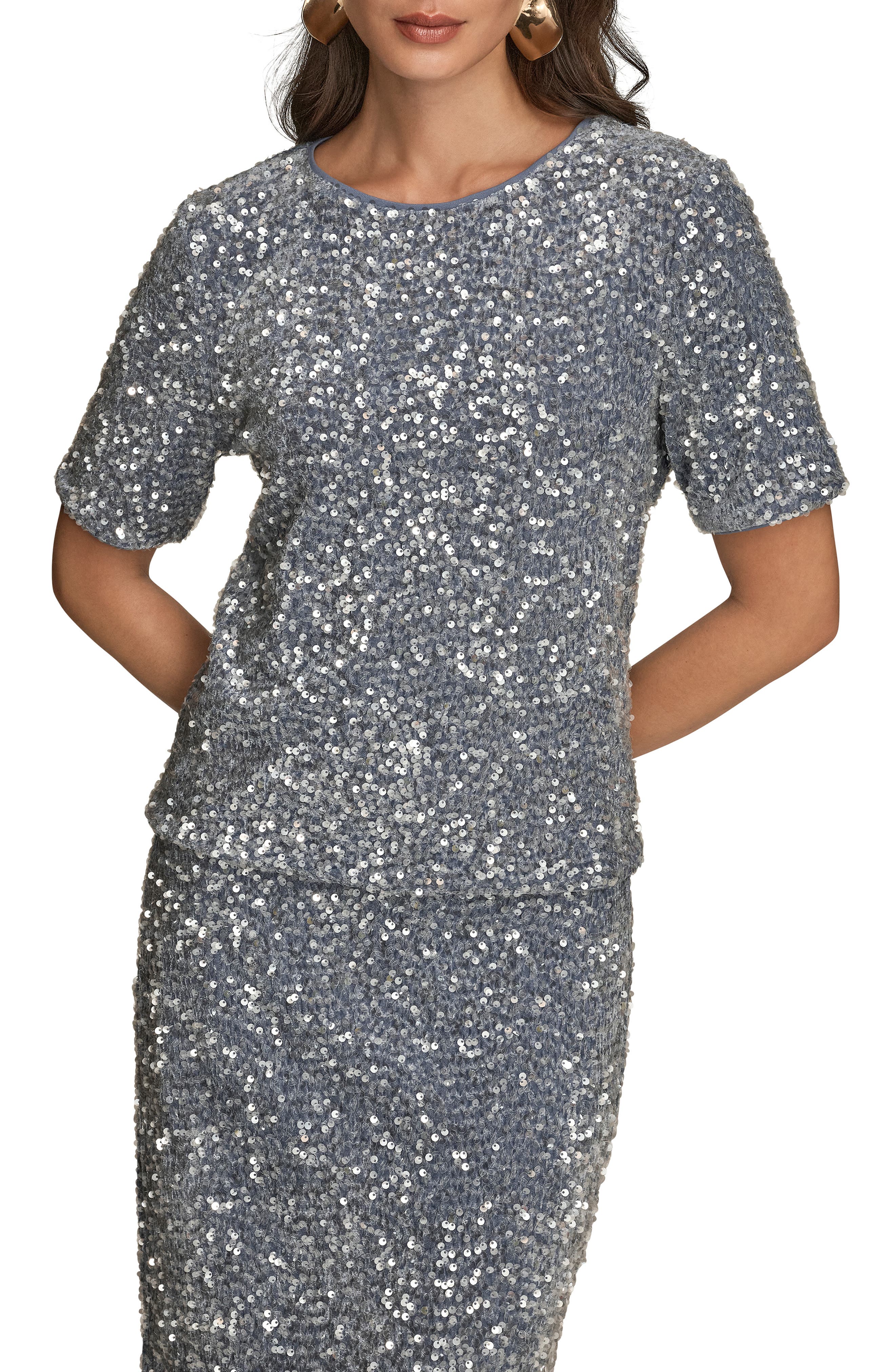 Sequin Crewneck Top
