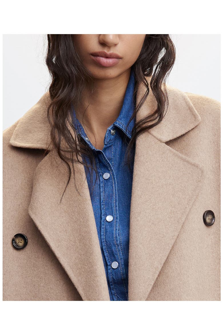 Oversize Double Breasted Wool Blend Coat, Alternate, color, MEDIUM BROWN