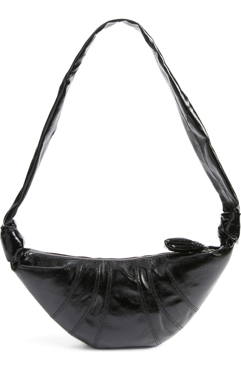Lemaire Small Croissant Coated Cotton Crossbody Bag, Alternate, color, Black