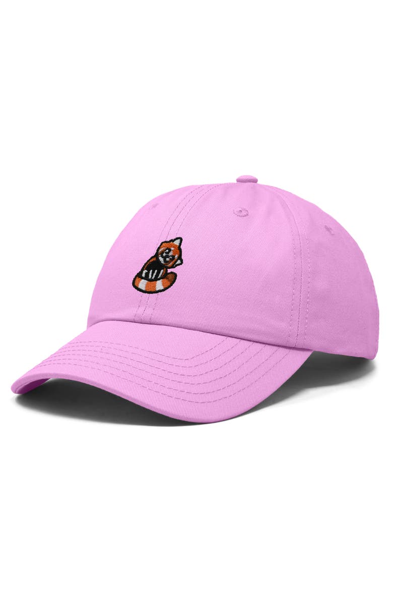 Red Panda Embroidered Dad Hat, Alternate, color, Light Pink