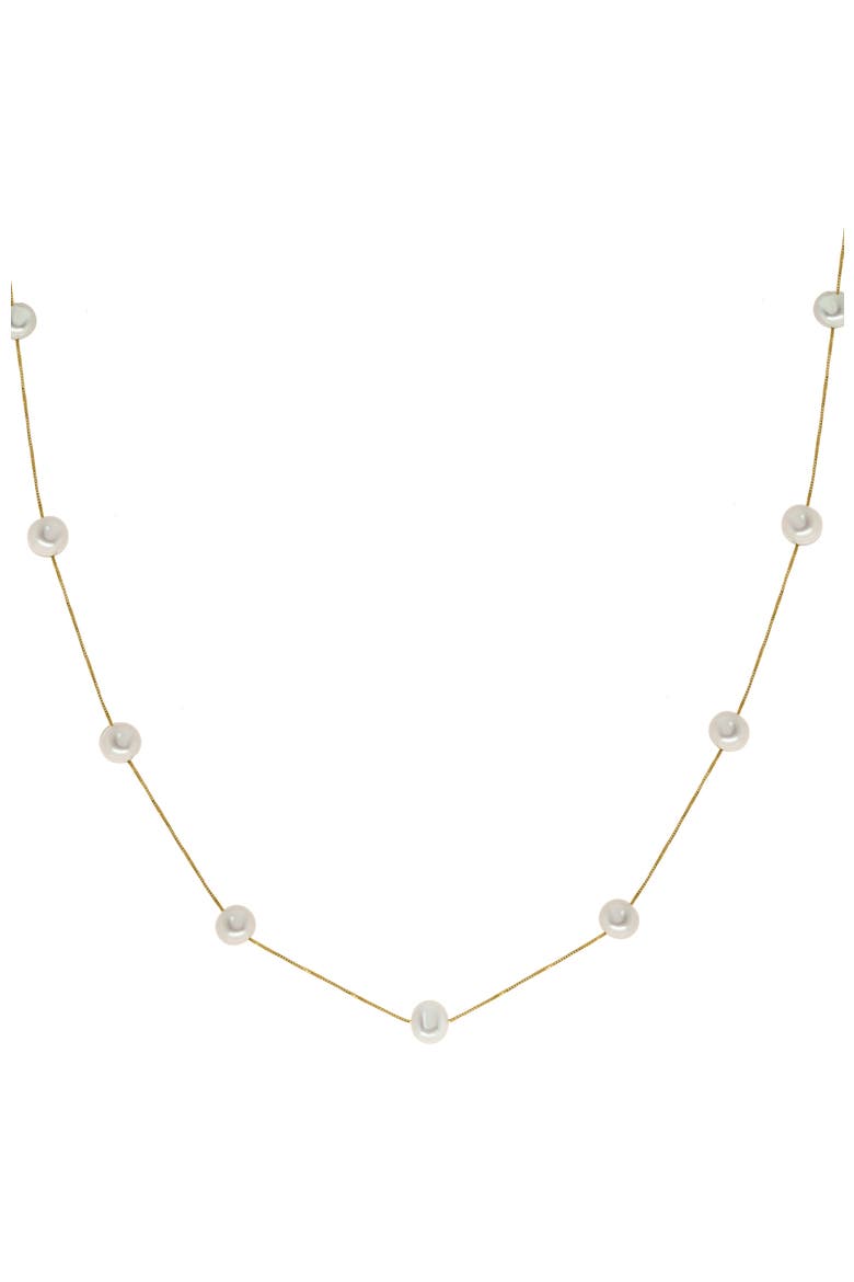 14K Yellow Gold Freshwater Pearl Layered Necklace, 18'', Main, color, 14K Gold
