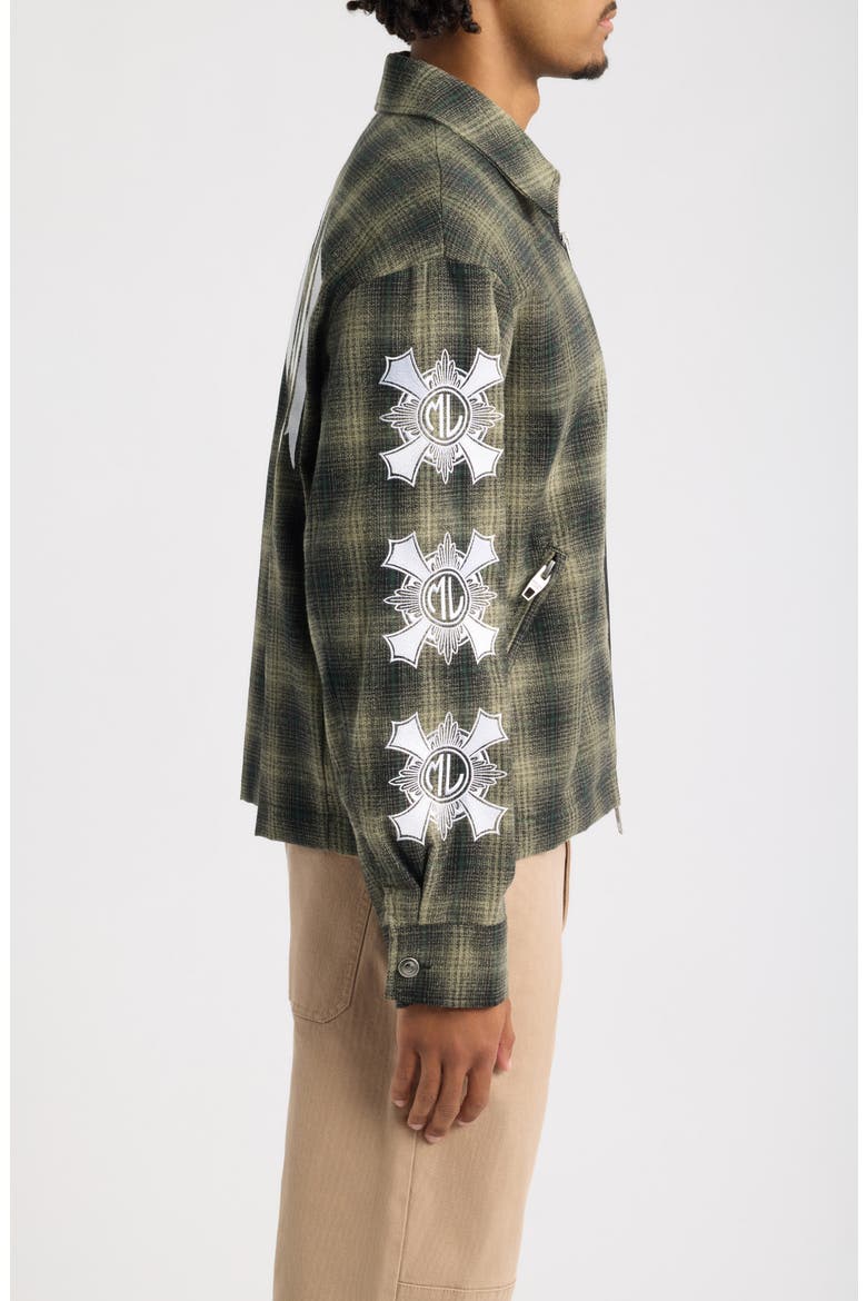 Plaid Zip Jacket, Alternate, color, GREEN PLAID