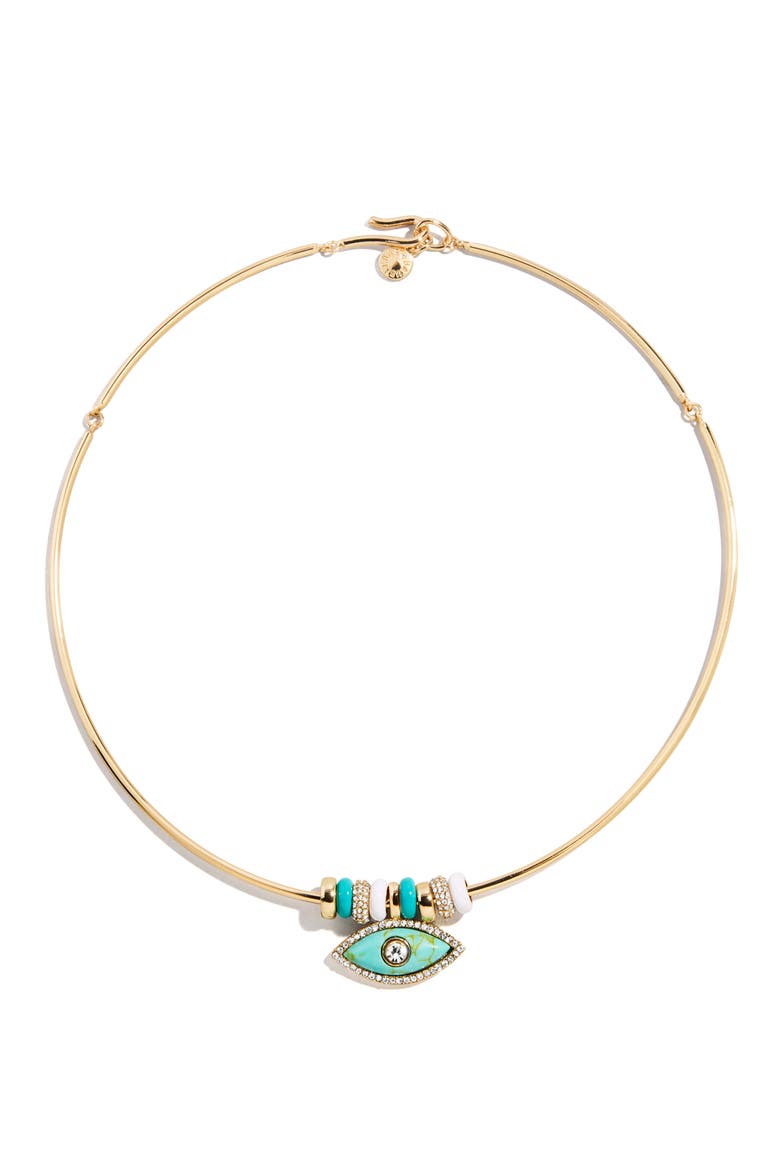 Evil Eye Collar Necklace, Main, color, TURQUOISE