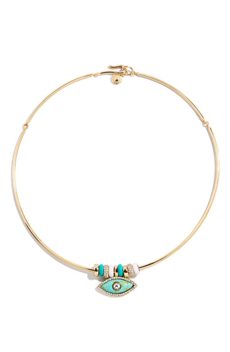 BaubleBar Evil Eye Collar Necklace, Main, color, Turquoise
