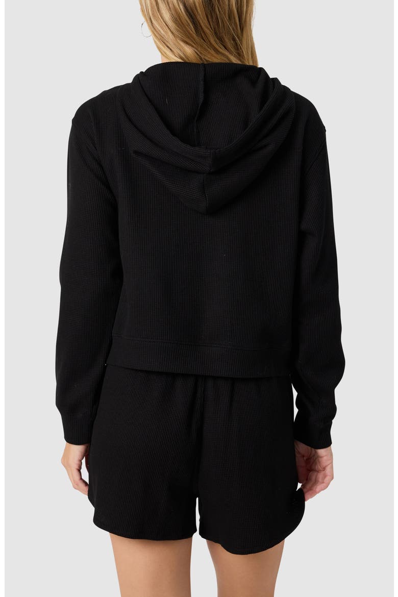 Waffle Hoodie, Alternate, color, BLACK